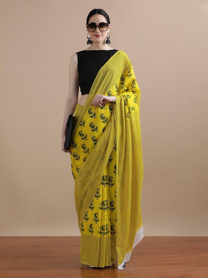 Mulmul Cotton Bangru Print Saree