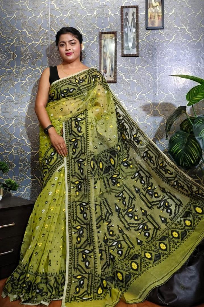 Exquisite Jamdani Minakari body lata design border