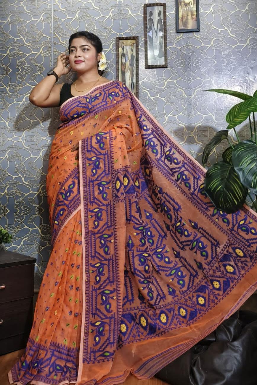 Exquisite Jamdani Minakari body lata design border