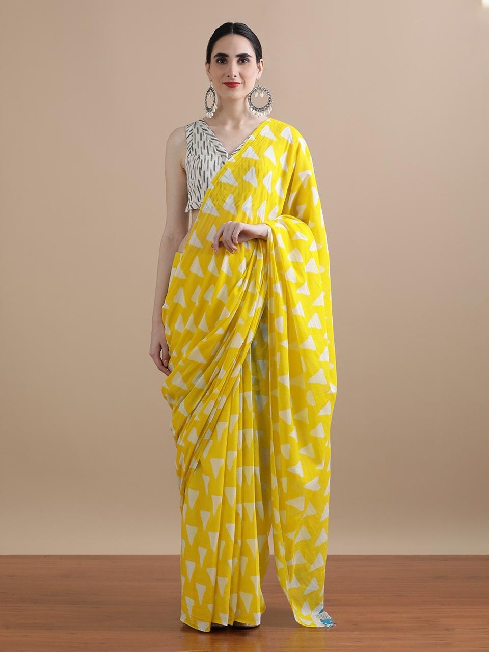 Mulmul Cotton Bangru Print Saree