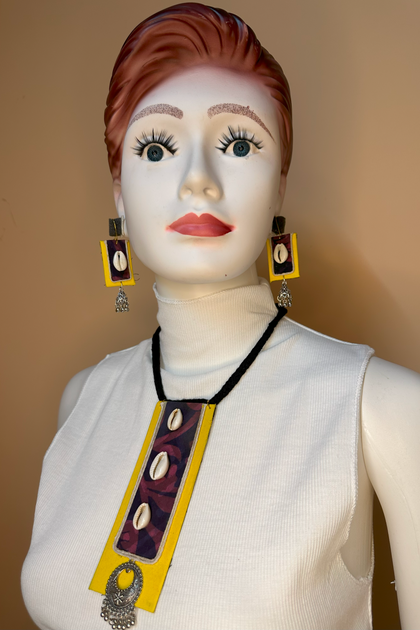 Fabric Jewellery Set 6 – Yellow | Bong Trendz