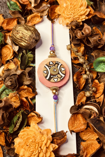 Fabric Panting Rakhi 12 - handmade fabric rakhi | Bong Trendz