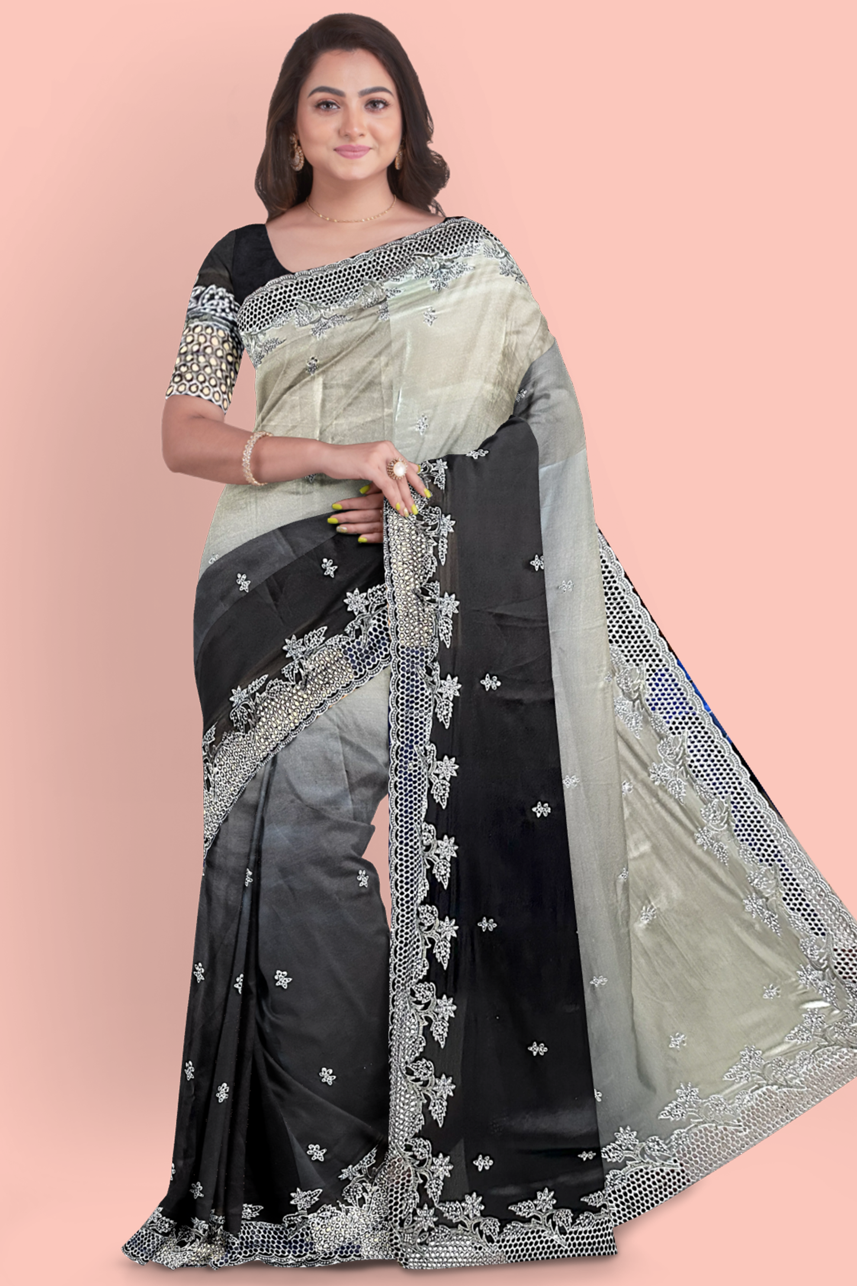 Buy online Women's Self Design Black Colored Saree With Blouse from ethnic  wear for Women by Vasu Lehenga for ₹1999 at 31% off | 2024 Limeroad.com