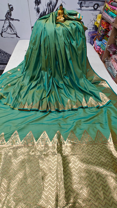 Gala Temple Copper Zari Butter Silk Saree | Bong Trendz