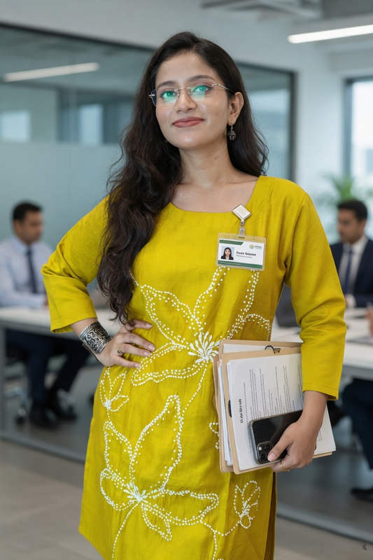 Gatt Design Kurti & Pant Co-Ord Set in Vertican Silk