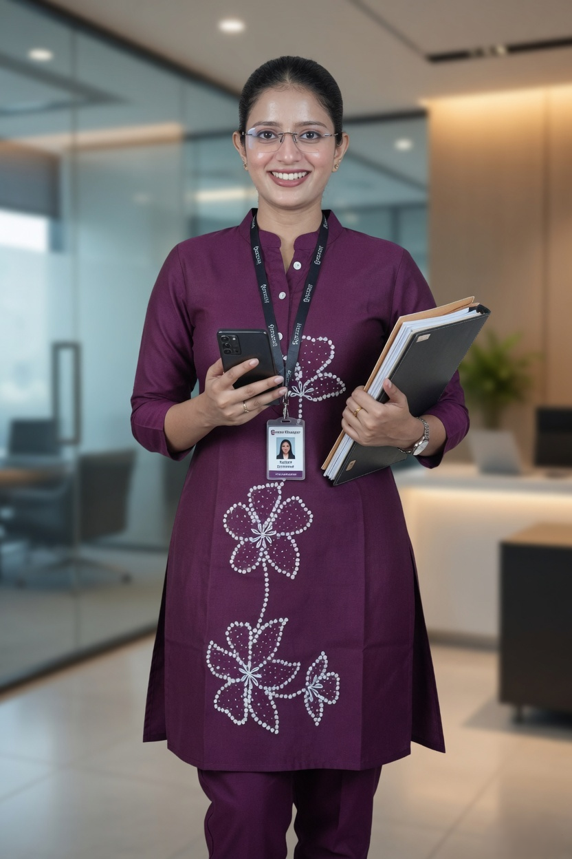 Gatt Design Kurti & Pant Co-Ord Set in Vertican Silk – View 2 | Bong Trendz