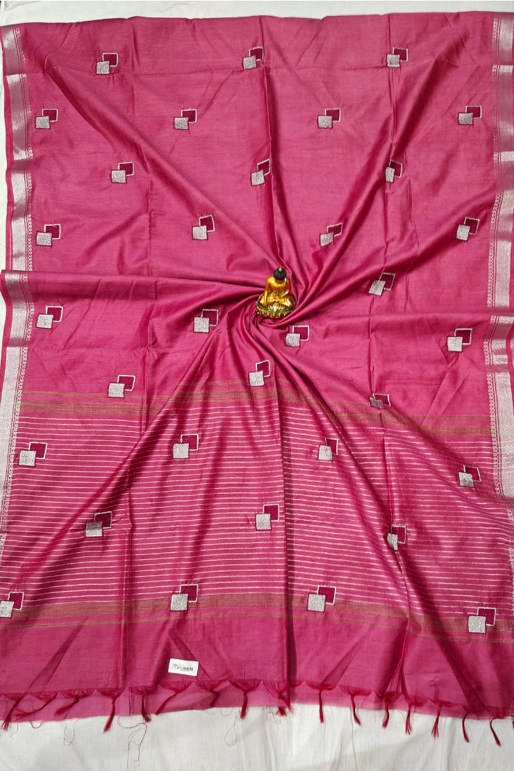 Inbox Bhagalpuri Semi Silk Saree – Magenta | Bhagalpuri Silk Saree | Bong Trendz