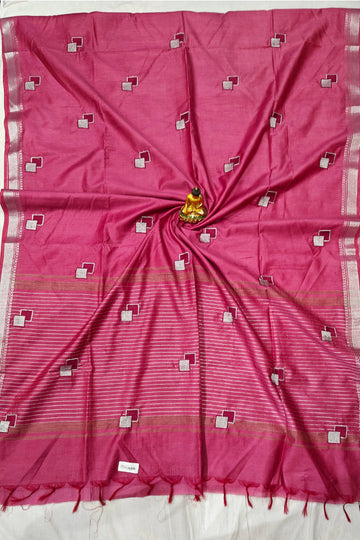 Inbox Bhagalpuri Semi Silk Saree – Magenta | Bhagalpuri Silk Saree | Bong Trendz