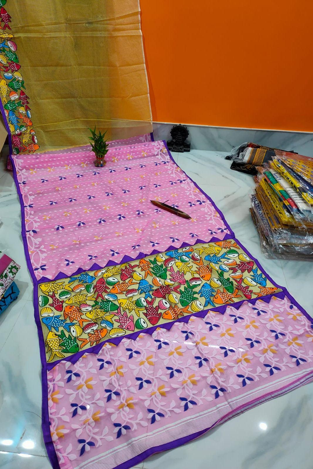 Jamdani Kota Hand Paint Potochitro Saree