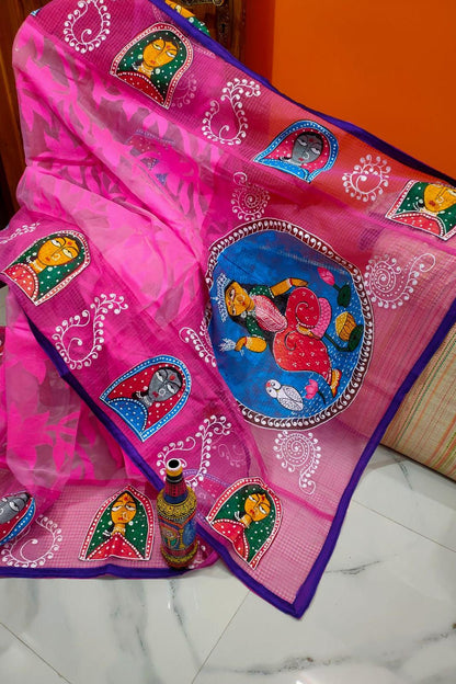 Jamdani Kota Hand Paint Potochitro Saree