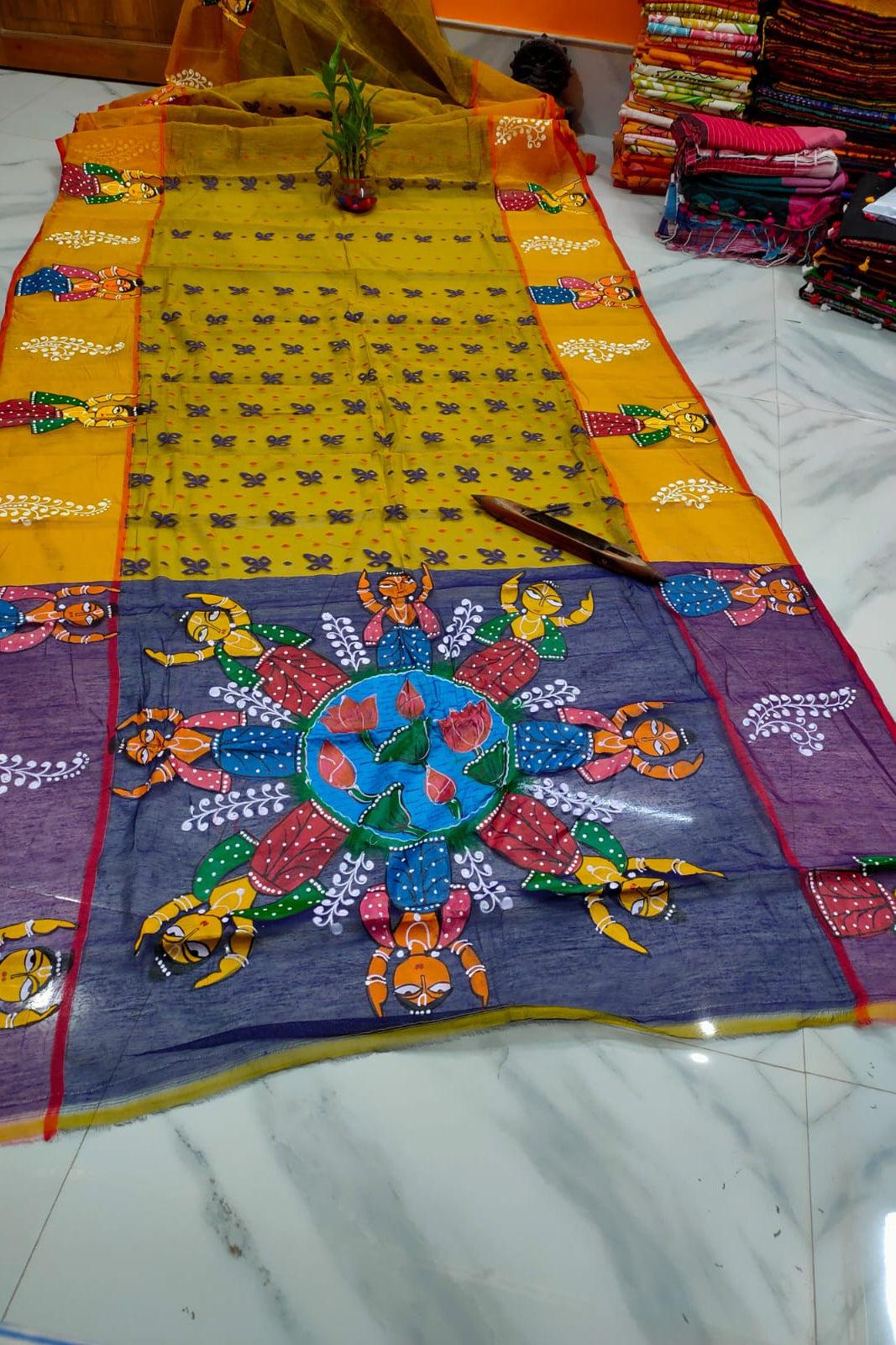 Jamdani Kota Hand Paint Potochitro Saree