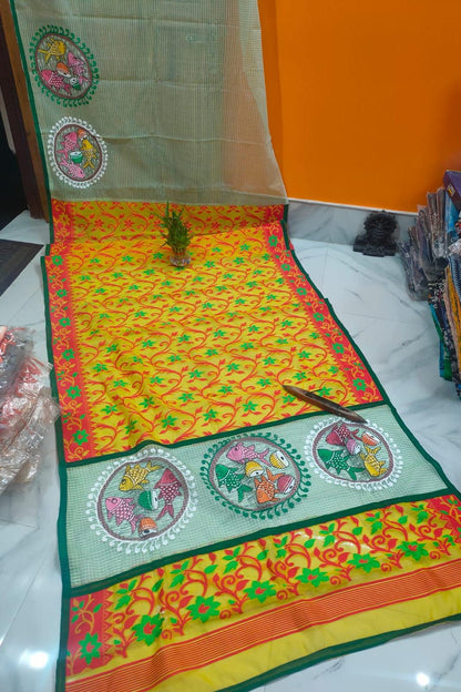 Jamdani Kota Hand Paint Potochitro Saree