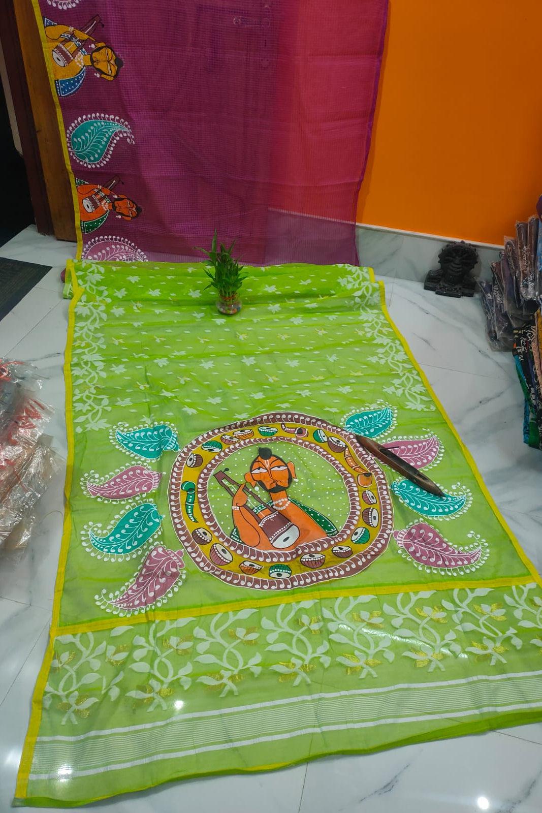 Jamdani Kota Hand Paint Potochitro Saree