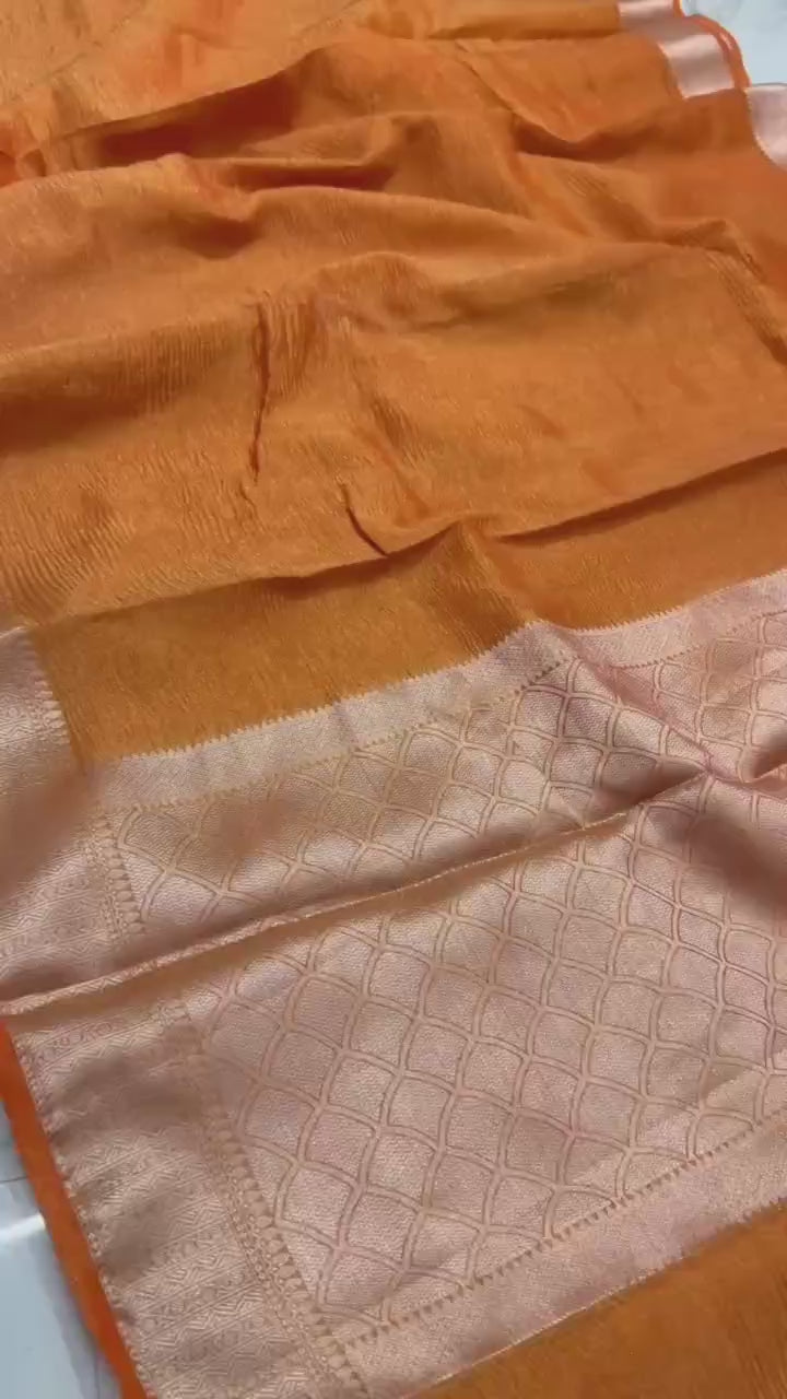 Soft Crushed Tissue Silk Saree