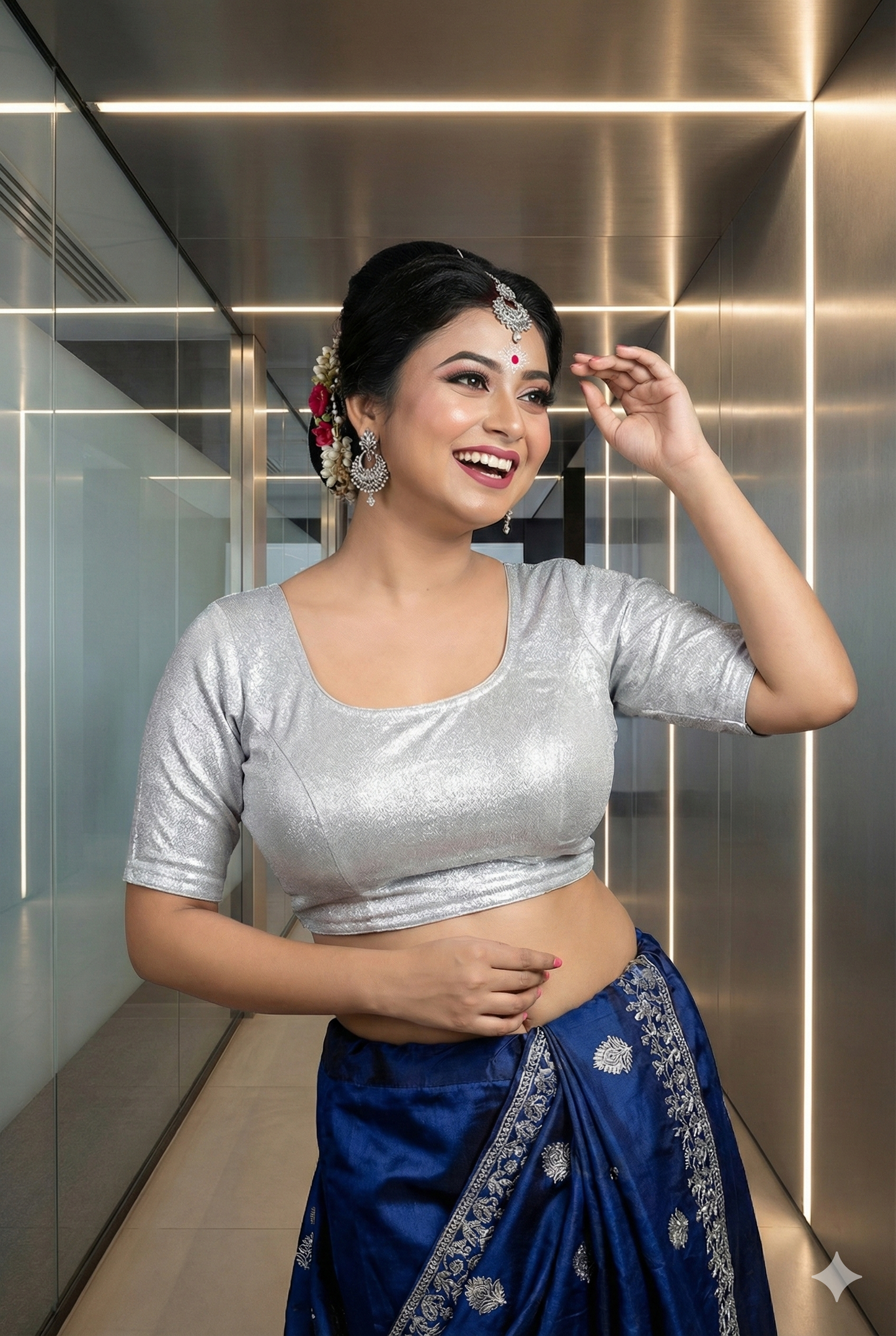 Satin Model Designer Blouse - Image 1 | Bong Trendz