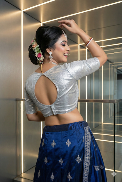 Satin Model Designer Blouse - Image 2 | Bong Trendz