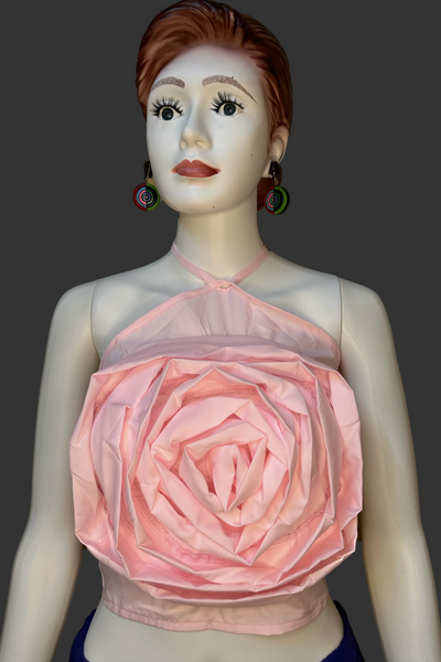 3D Rose Halter Neck Top for Women | Western Wear | Bong Trendz